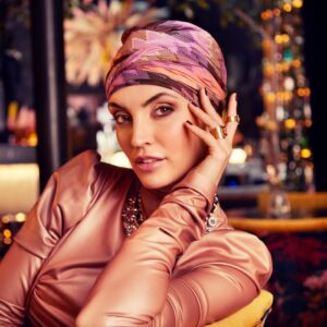 boho turban rose paisley